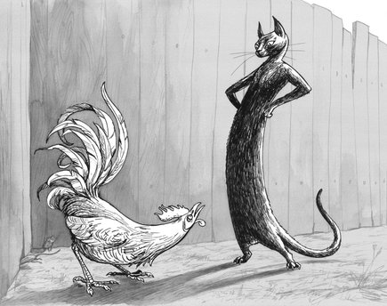 Aesop fable. The Cat and the Cock