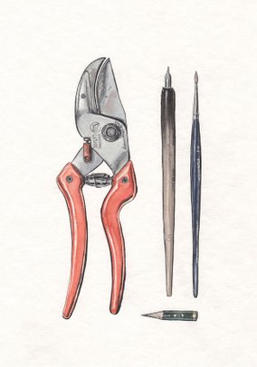 gardening and drawing tools